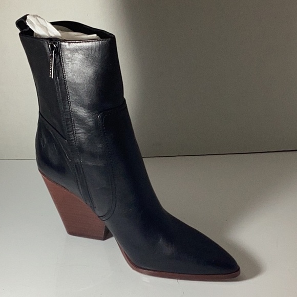 Veronica Beard Black Leather Ankle Boots - Picture 10 of 16
